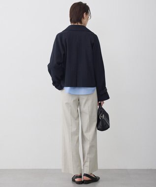 ICB 【先行予約】 ミックスブッチャー ショートトレンチコート ネイビー