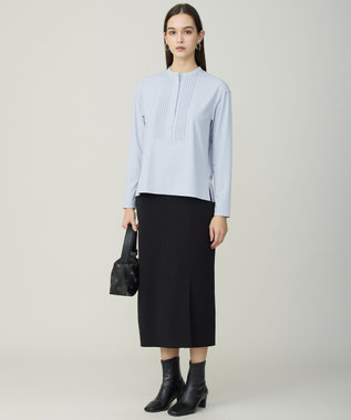 ICB L 【先行予約】コットンポリエステルスムース ニットスカート ブラック