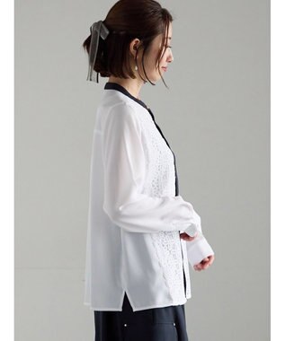 Te chichi 【WEB限定カラーあり】フロントレースブラウス オフホワイト