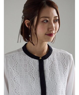 Te chichi 【WEB限定カラーあり】フロントレースブラウス オフホワイト