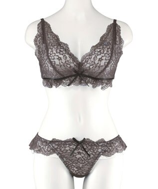 San-ai Resort（三愛水着楽園） レーシーバイカラーノンワイヤーブラセット 【northerly】 グレー