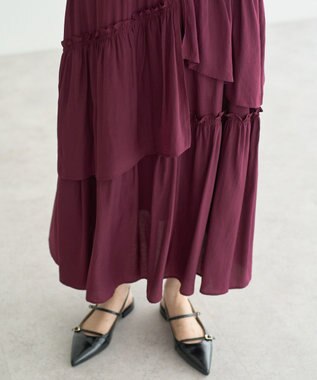 YECCA VECCA アシンメトリーラッフルスカート Wine