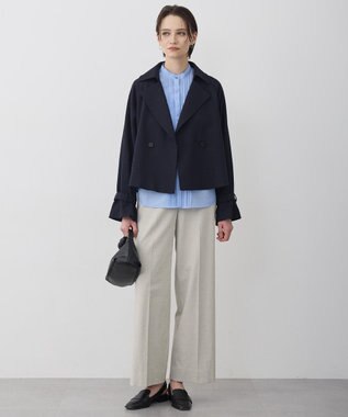 ICB 【先行予約】 ミックスブッチャー ショートトレンチコート ネイビー