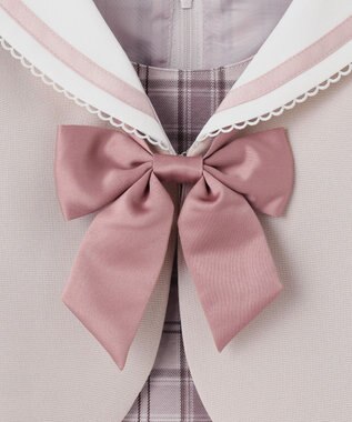 ANY KIDS 【2点セット】セーラージャケット+チェックワンピース ピンクベージュ