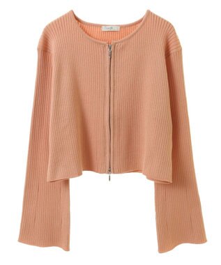 earth music&ecology ダブルジップニットカーディガン Orange