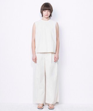 NAVE 【ReNAVE・洗える/撥水加工/接触冷感/UVケア/セットアップ】ナイロンタスラン ワイドパンツ アイボリー系