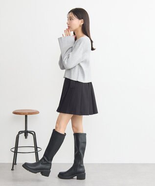 earth music&ecology ダブルジップニットカーディガン Gray Mixture