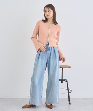 earth music&ecology ダブルジップニットカーディガン Orange