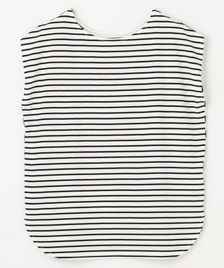 ANY 【接触冷感・UVケア】TCオーガビッツボーダー Tシャツ オフ×ブラック