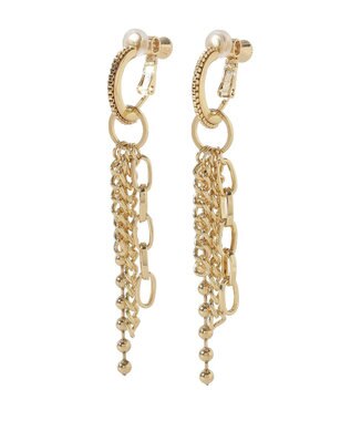 YECCA VECCA チェーンフリンジイヤリング Gold