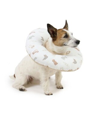 PET PARADISE ペットパラダイス makokoro エリザベスカラー 《わんちゃん柄》   Ｓ 小型犬 ベージュ