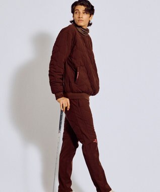 PW CIRCULUS 【撥水加工 / ストレッチ】【MEN】キルティング中綿プルオーバー ゴルフ ダークブラウン系
