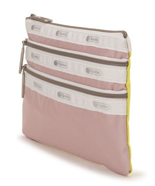 LeSportsac CLASSIC 3 ZIP POUCH/シルバーピンク/ライムライトC シルバーピンク/ライムライトC
