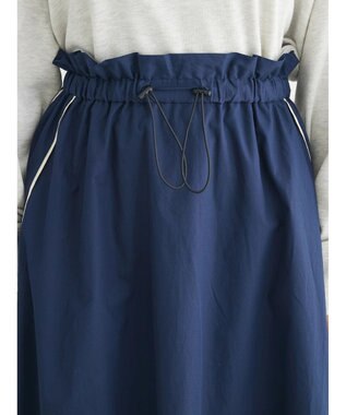 Green Parks サイドラインフレアスカート Navy