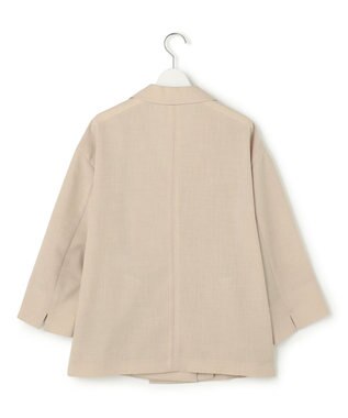 ICB ドライアセテートスラブ 8分袖ジャケット サンドベージュ