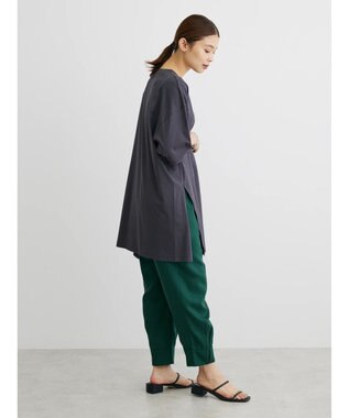 Green Parks 汗じみ防止クルーネックスリットチュニック Gray