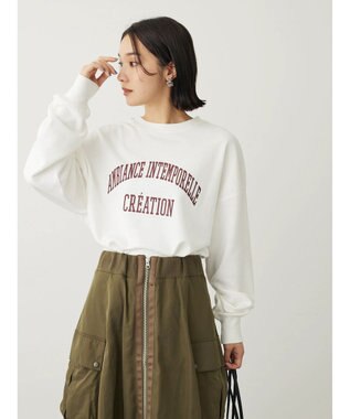 Green Parks アソートロゴ裏毛プルオーバー Off White