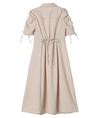 earth music&ecology 袖ドロストシャツワンピース Beige