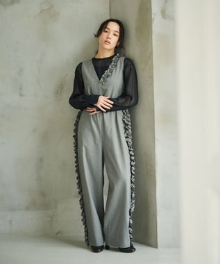 #Newans 【洗濯機可能/ストレッチ】ホイップクリームオールインワン グレー