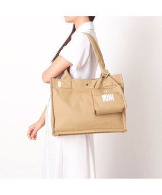 UNBILLION カシュカシュ cachecache / フロッキーポーチ付きキャンバストート ベージュ