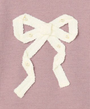 ANY KIDS リボン ニットソー トレーナー ピンク