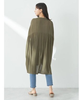 earth music&ecology レーヨンポケットシャツチュニック Khaki