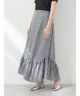 earth music&ecology イレヘムチェックスカート Black