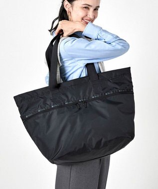 LeSportsac CARLIN ZIP TOP TOTE BAG/リサイクルドブラックJP リサイクルドブラックJP