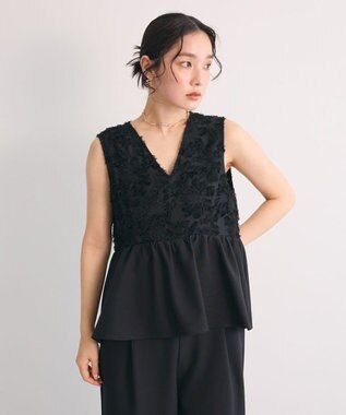 Green Parks ・Ｒａｉｌｍｅ　ジャカードペプラムサロペット Black