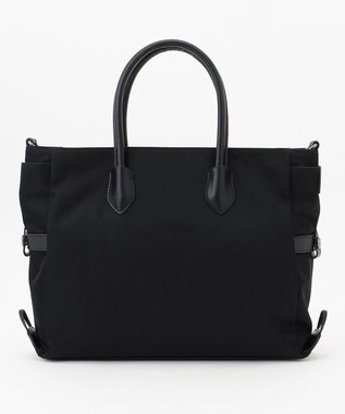 Y'SACCS ナイロン×リサイクルレザー　ホック2WAYトート　Sサイズ ブラック