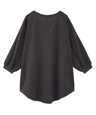 Green Parks ７分袖ミニ裏毛ドルマンロゴプルオーバー Charcoal Gray