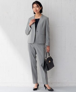 23区 S 【セットアップ対応】モクロディ ノーカラージャケット グレー系