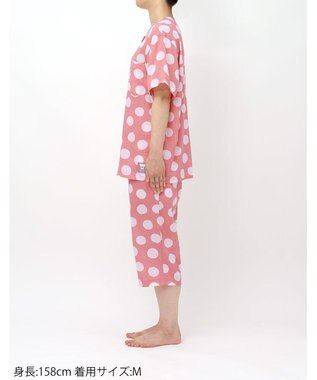 ワコール／睡眠科学 パジャマ 【SOU・SOU（R）】 綿100%(本体) 高島ちぢみ（R） 5分袖 半袖 7分丈 レディース YDT123 睡眠科学／ワコール ピンク