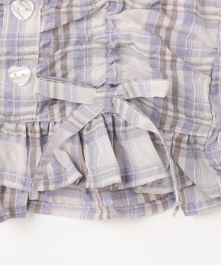 ANY KIDS 【洗濯機可能】2WAY チェックブラウス ブラウン