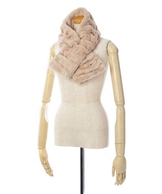 MOONBAT FURLA フェイクファーウェイビーマフラー ベージュ