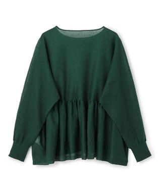 UNFILO シアー ペプラムニット グリーン