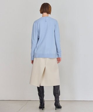 BEIGE， 【WEB限定・洗える】ALSACE / パール釦ウールニットカーディガン Sax