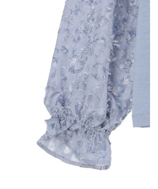 Green Parks 袖ジャガードドッキングプルオーバー Sax