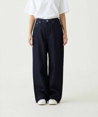caqu FS linen wide boy`s コットンリネンワイドストレートデニム rinse