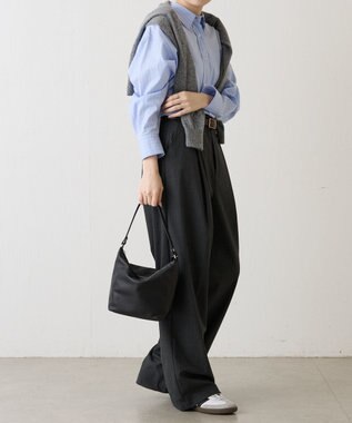 russet 《3/4～価格改定》ソフトレザーシンプルショルダーバッグ(CE-1328-WEB) Black2