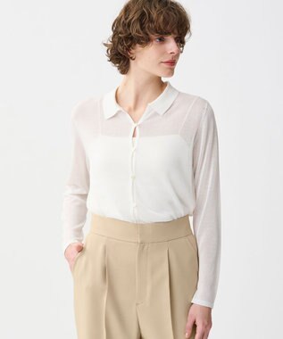 uncrave シアーコットン ポロニット ホワイト