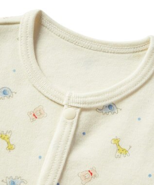 MIKI HOUSE HOT BISCUITS 【70-60cm】 長袖ボディシャツ２枚セット(前開き仕様) マルチ