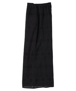 Green Parks ■ＥＳＣＡＲ　ローン刺繍フレアパンツ Black