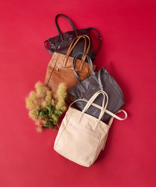 russet 【2025AW新作】《WEB限定》レザー2WAYトートバッグ(CE-1584-WEB) Ivory