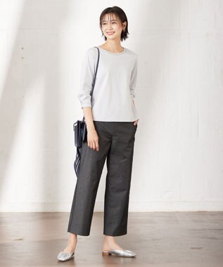 J.PRESS LADIES L 【接触冷感・UVケア】 スムースジャージー カットソー サックスブルー系