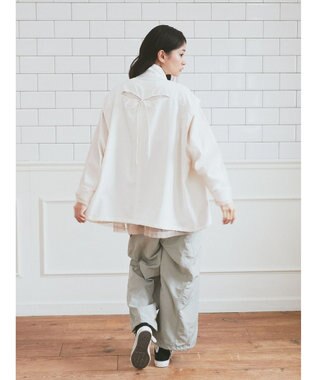 earth music&ecology ミリタリースタンドカラーベスト Off White