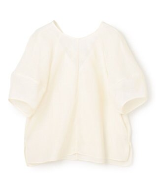 BEIGE， LIATRIS / バックリボン ハーフスリーブブラウス Ecru