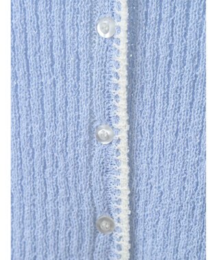 earth music&ecology バイカラーＶネックカーディガン Light Blue