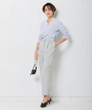 ICB 【洗える】 シンセティックフルニードル Vネックプルオーバー ライラックグレー系