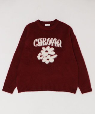 WEGO 【ユニセックス着用ITEM/MLサイズ展開/25年秋冬新作】ファジーグラフィックプルオーバー ワイン